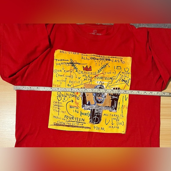 Jean-Michel Basquiat Graphic Long Sleeve Red Sweatshirt Goodie Two Sleeves M/L - Picture 7 of 12